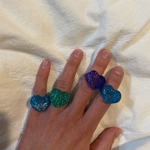 Set of 4 Y2K Jelly Rings